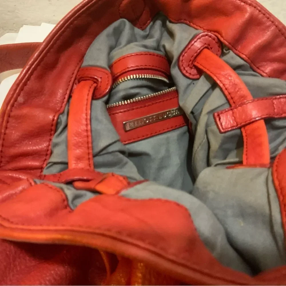 Elliott Lucca drawstring genuine leather bag open top